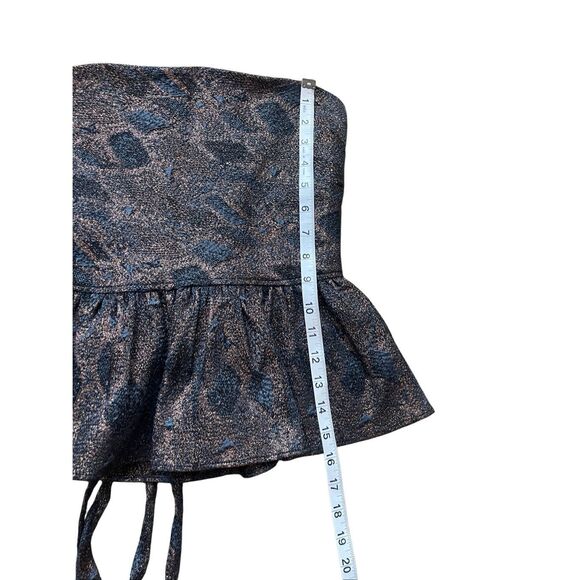 Lavender Brown Metallic Peplum Corset Top – Size Small (NWT, $230 Retail) - Picture 5 of 6